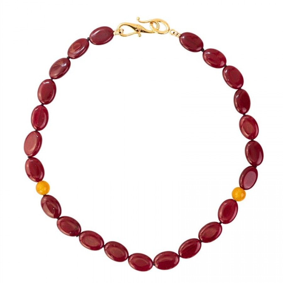 Colar Curto Jade Rubi Com Jade Mostarda