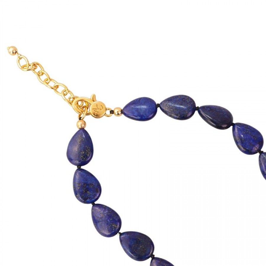 Colar Curto Lápis Lazuli Com Citrino 