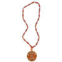 Colar Longo De Jaspe Com Mandala Terracota