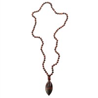 Colar Longo Obsidiana Café Gota