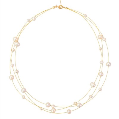 Choker Fios De Pérolas Flutuantes<br><span style='color:#fff;'>Joias</span>