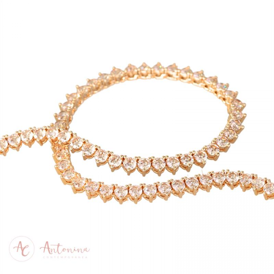 Colar Riviera Glow Night Banhado Em Ouro 18k