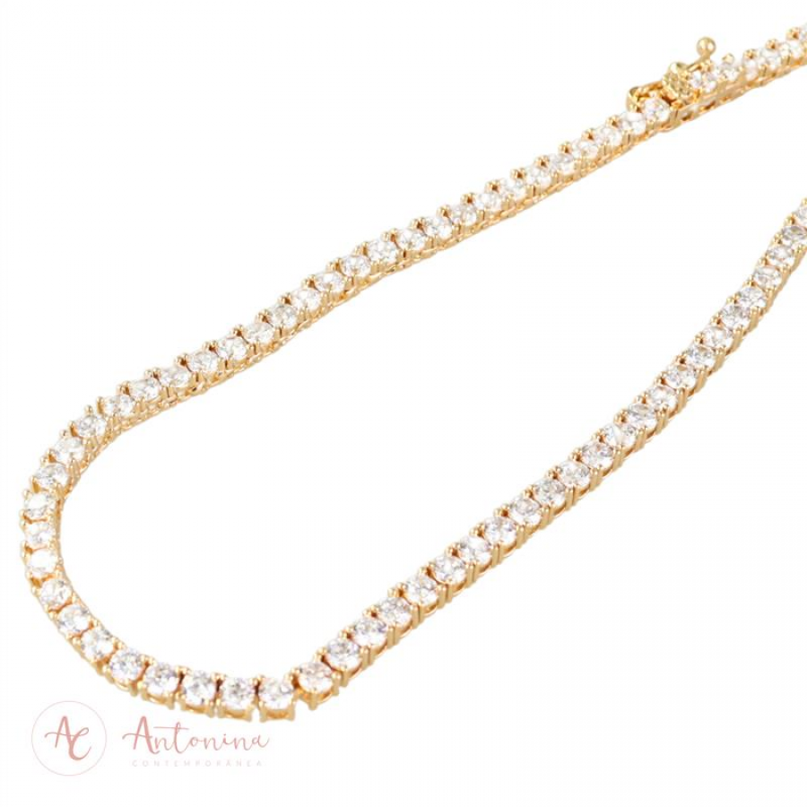 Colar Riviera Glow  Banhado Em Ouro 18k