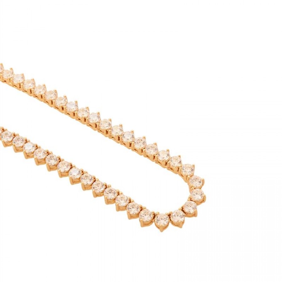 Colar Riviera Cristal Coração Banhado Em Ouro 18k