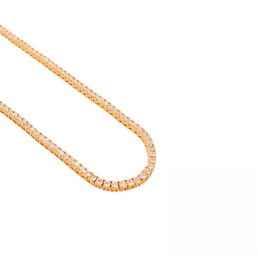 Colar Riviera Cristal Banhado Em Ouro 18k
