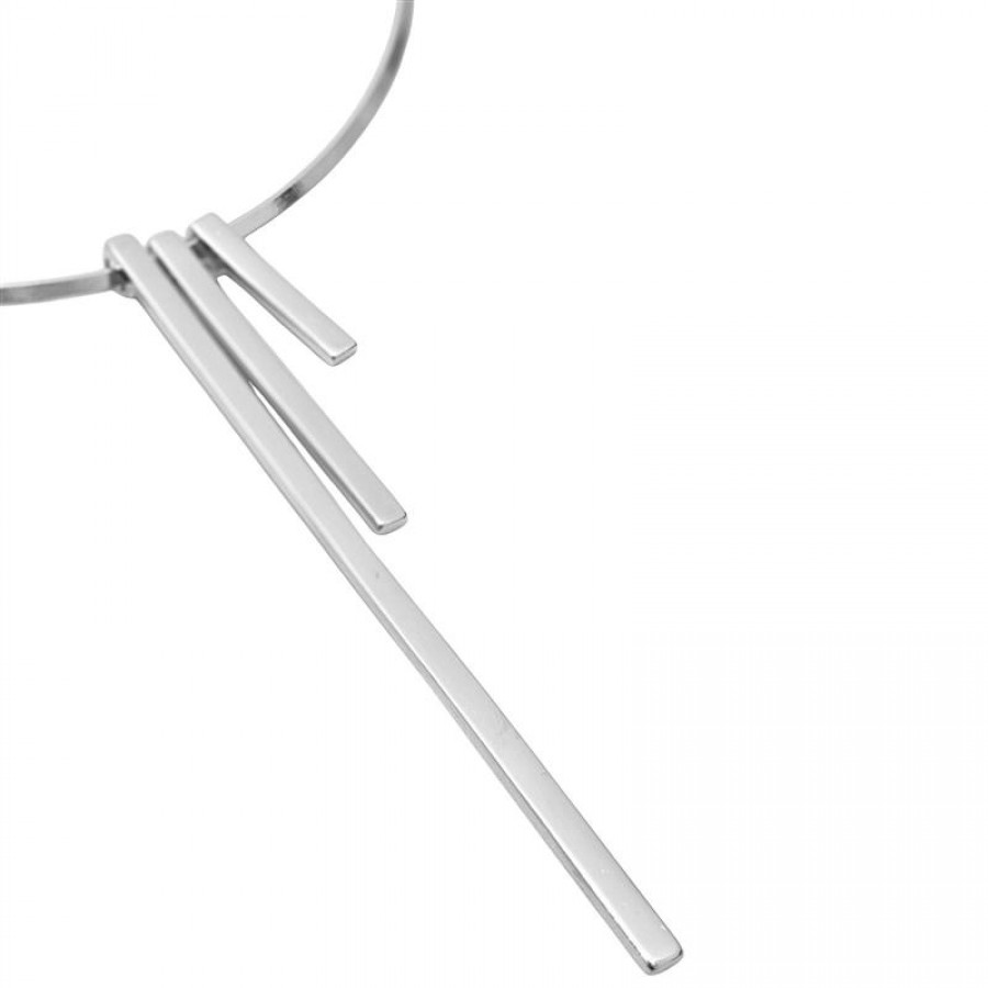 Choker Aro Trio Minimalista Banhado Em Prata 