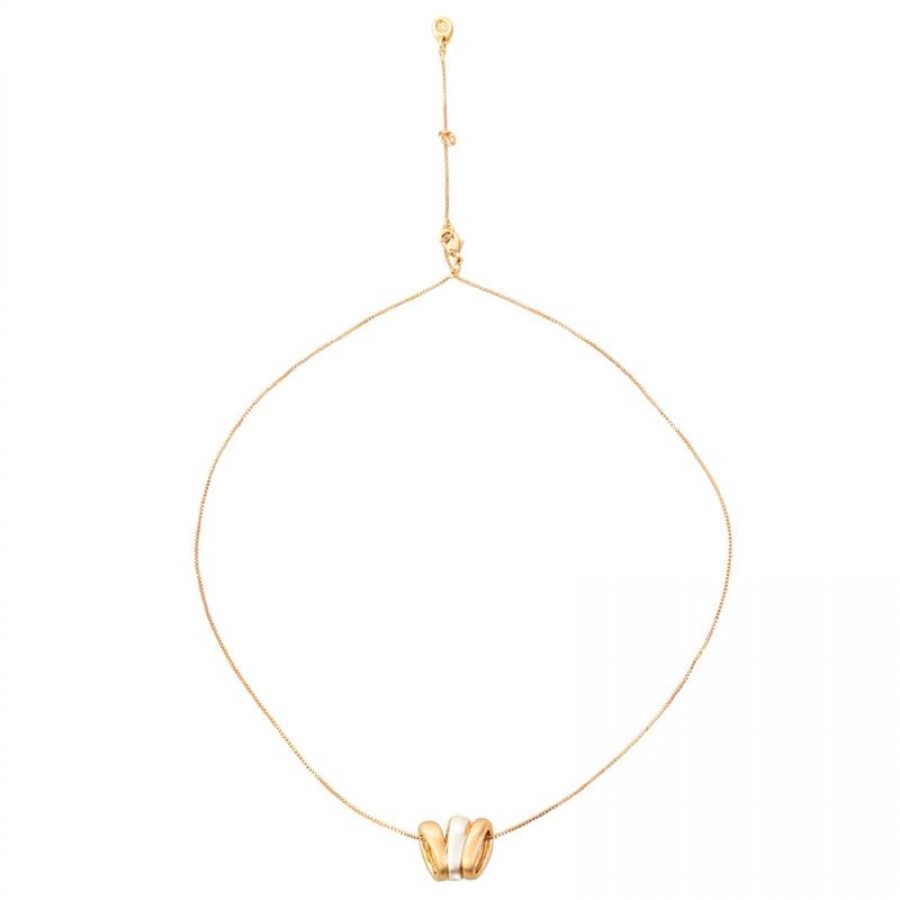 Colar Pingente Três Vias Mix Banhado Em Ouro 18k