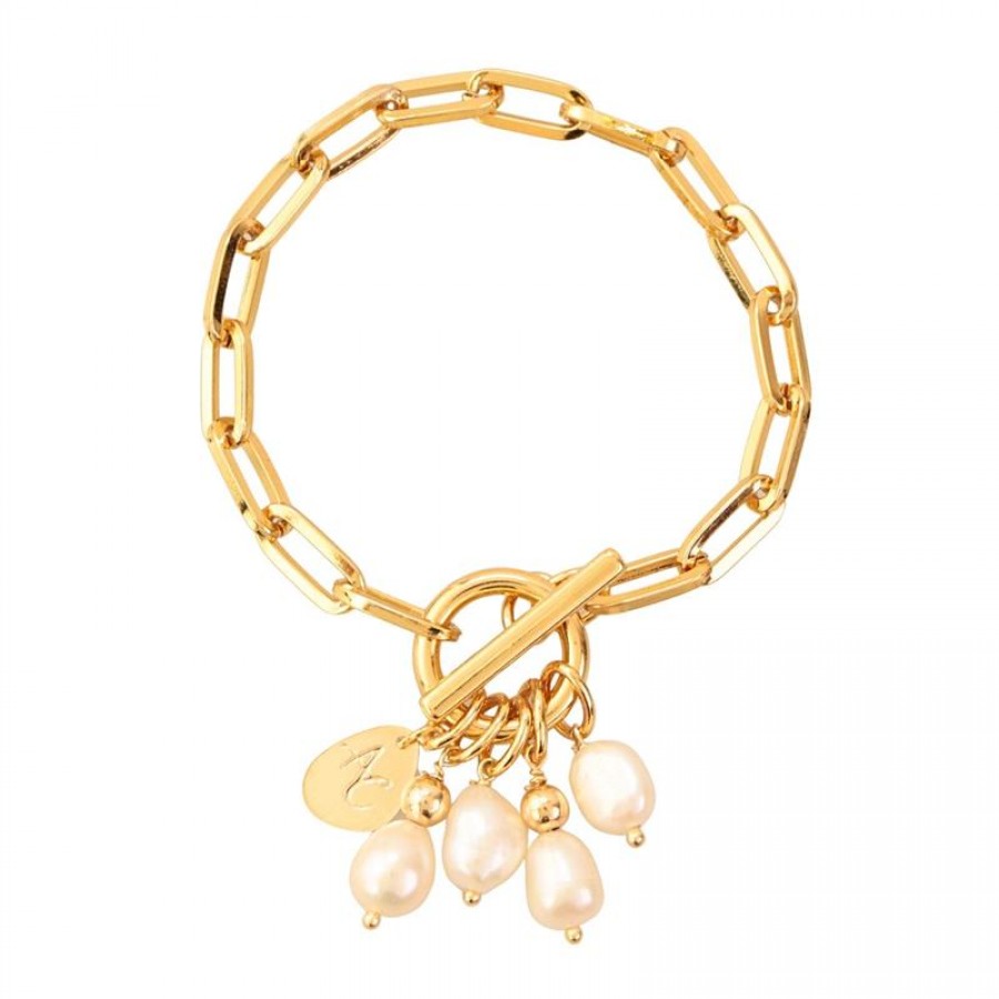 Pulseira De Elos Com Pérolas Dia Das Mães