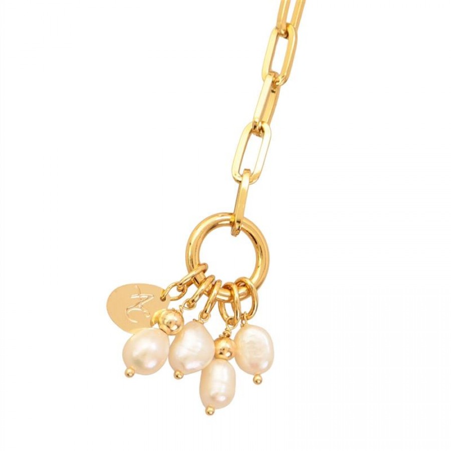 Pulseira De Elos Com Pérolas Dia Das Mães