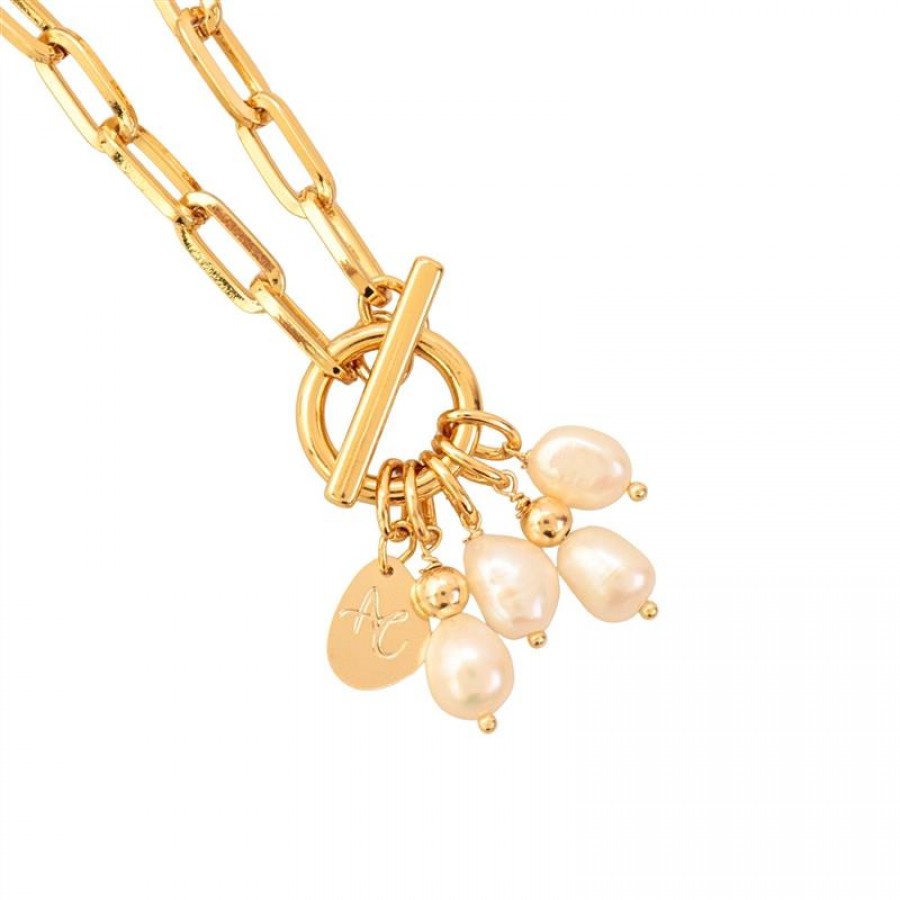 Pulseira De Elos Com Pérolas Dia Das Mães