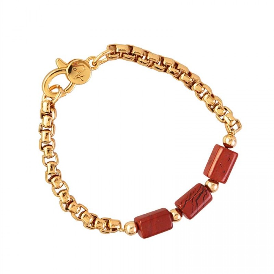 Pulseira Presente Jaspe Vermelho Dia Do Cliente 