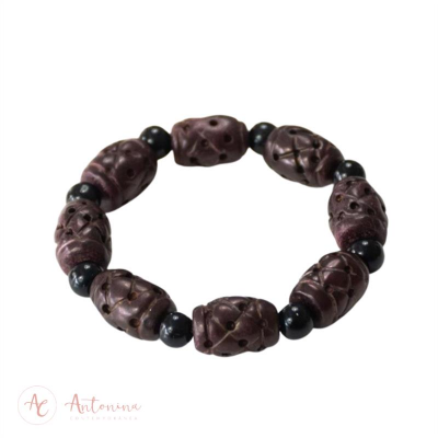 Pulseira Jade Trabalhada Com Madeira P<br><span style='color:#fff;'>Joias</span>