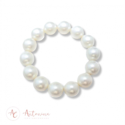 Pulseira Contemporânea De Pérola<br><span style='color:#fff;'>Joias</span>