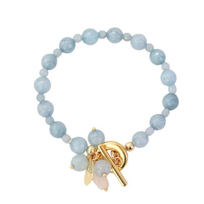 Pulseira Angelita Com Quartzo Rosa Fecho T<br><span style='color:#fff;'>Joias</span>