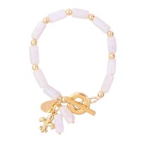 Pulseira De Pedra Da Lua Com Fecho T 