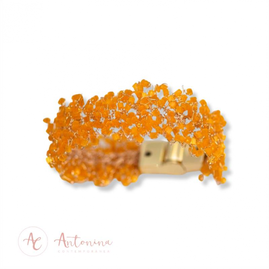 Pulseira Cravo Crochê Grapefruit Banhado Em Ouro 18k