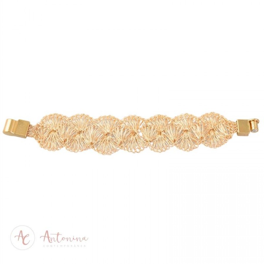 Pulseira Sirena Slim Banhado Em Ouro 18k