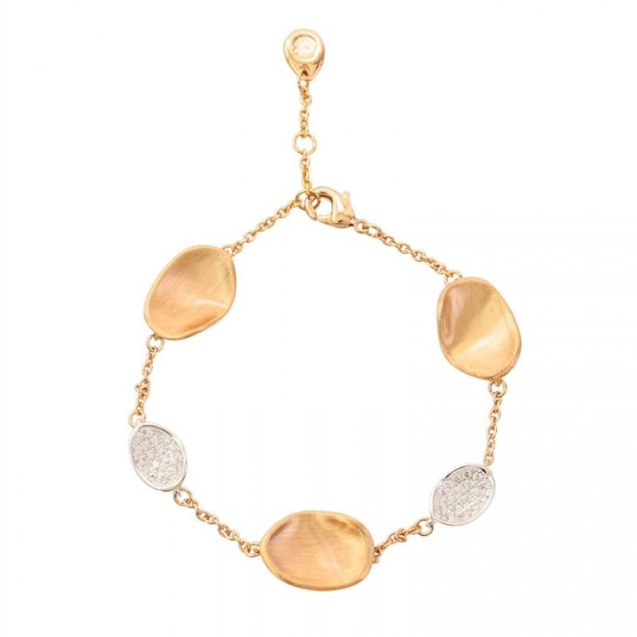 Pulseira Orgânica Com Zircônia Banhado Em Ouro 18k
