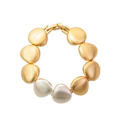 Pulseira Botão Orgânico Mix Banhado Em Ouro 18k
