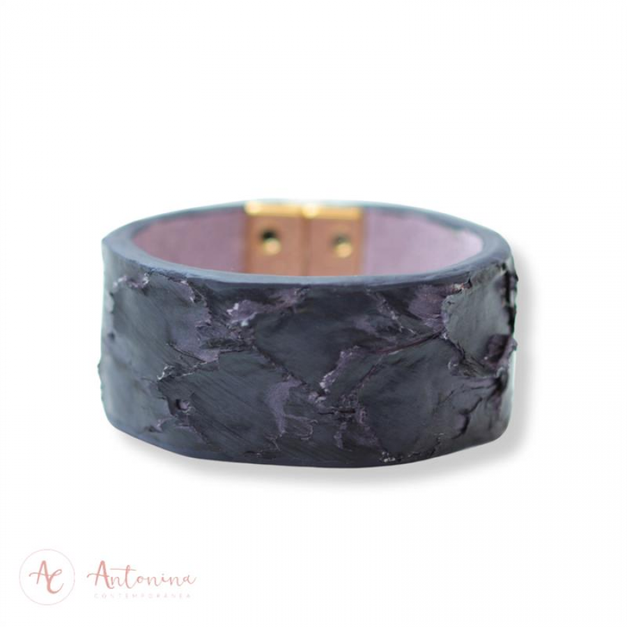 Pulseira De Pirarucu Violeta