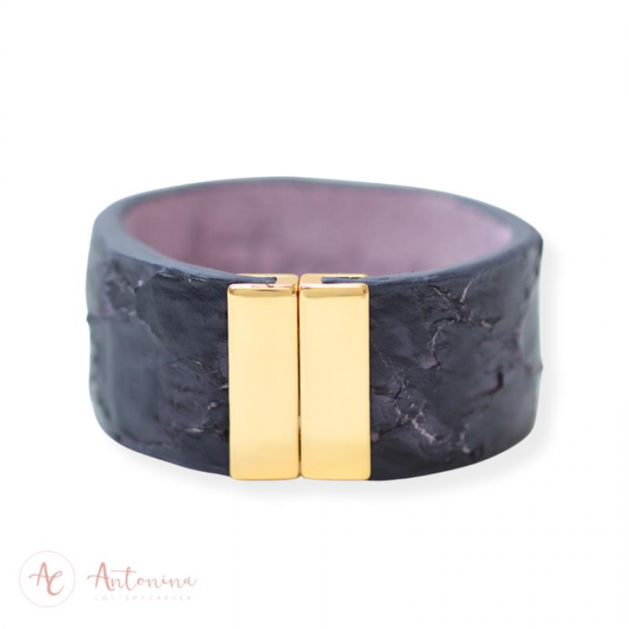 Pulseira De Pirarucu Violeta