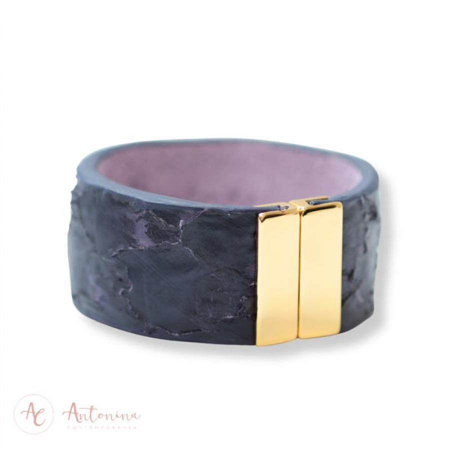 Pulseira De Pirarucu Violeta