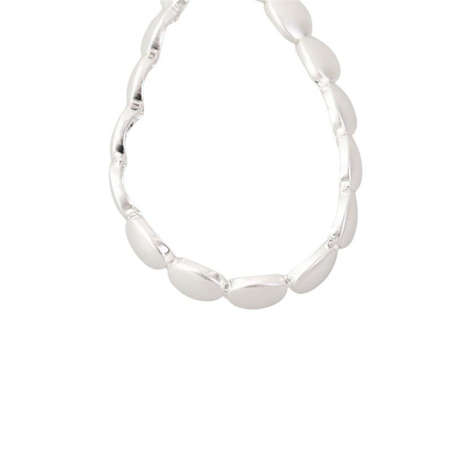 Pulseira Círculos Fosco Banhado Em Prata