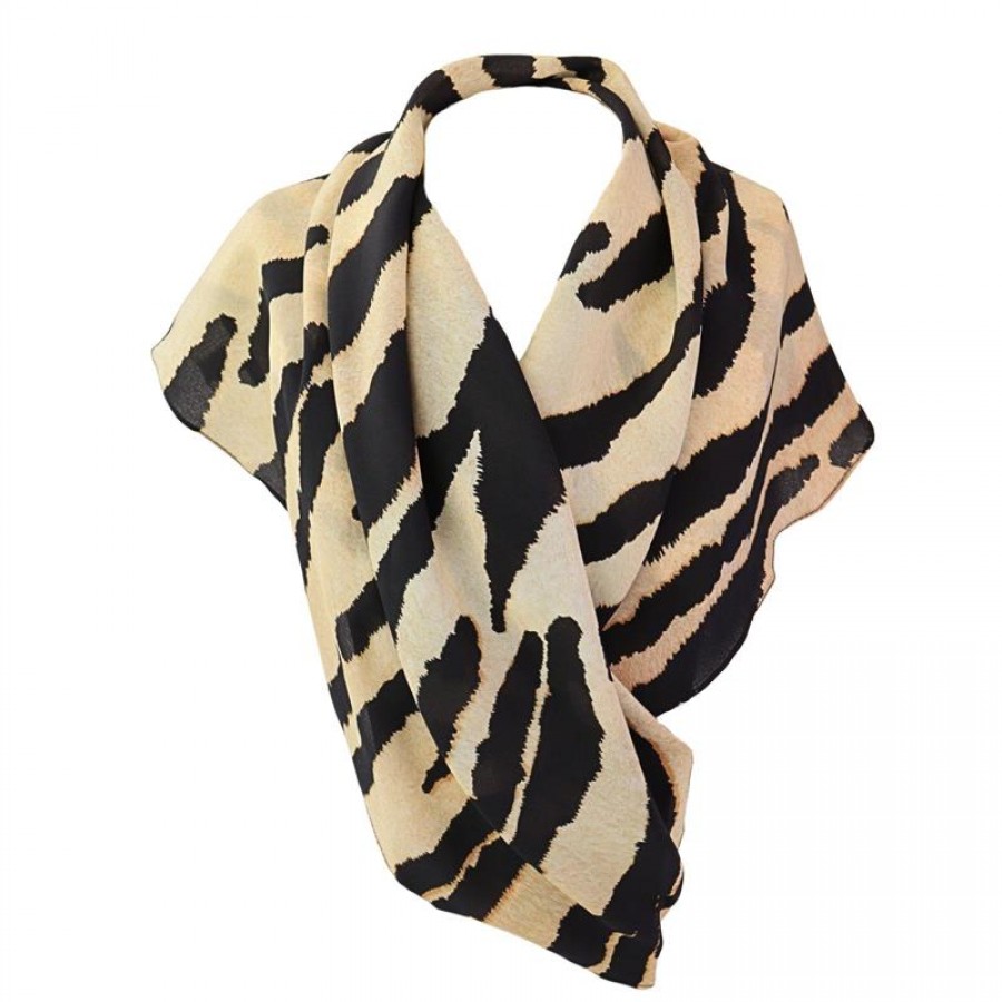 Lenço Seda Pura M Animal Print