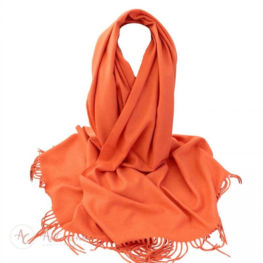 Echarpe Toque De Cashmere Laranja