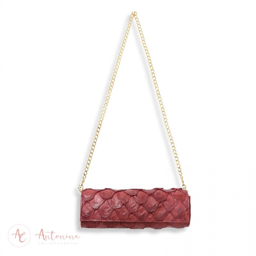 Bolsa Baguete Pirarucu Bordô I I