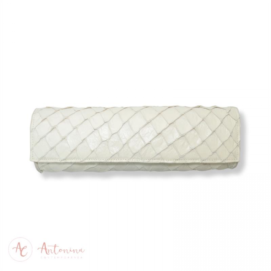 Bolsa Baguete Pirarucu Off White I I 