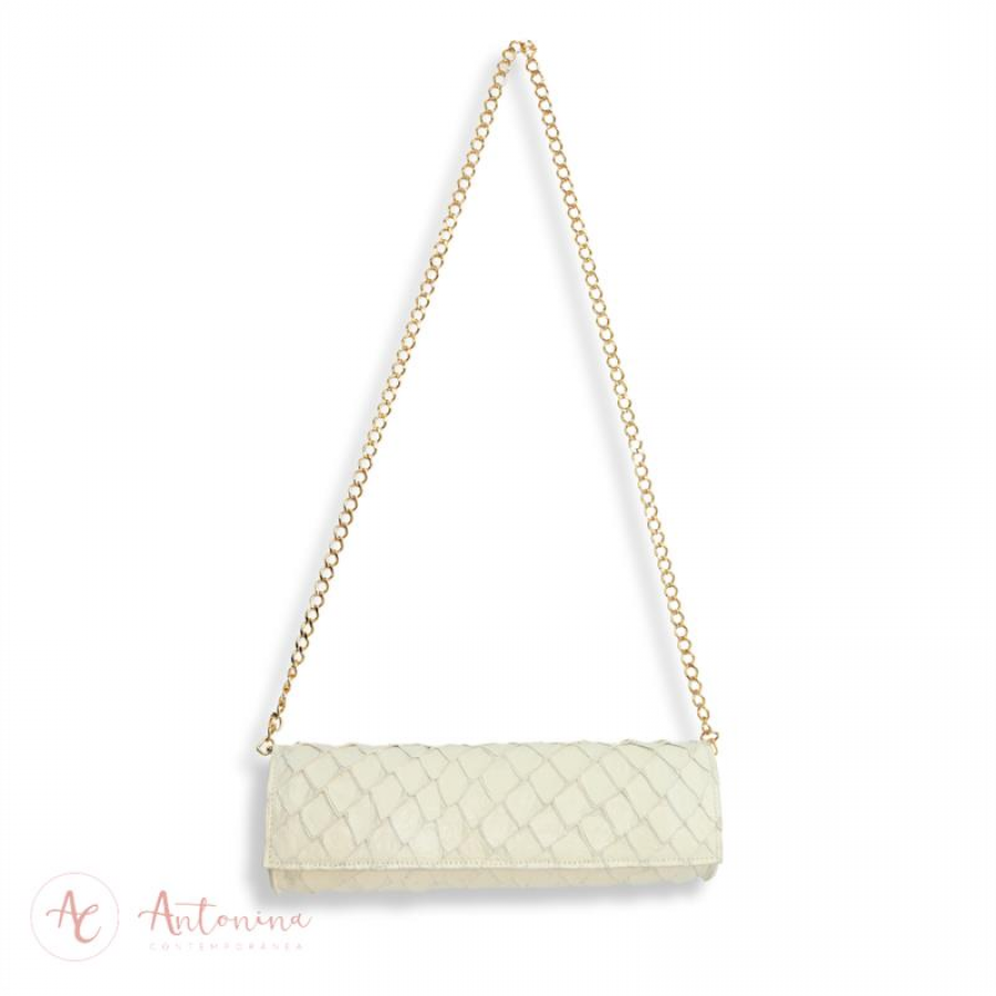 Bolsa Baguete Pirarucu Off White I I 