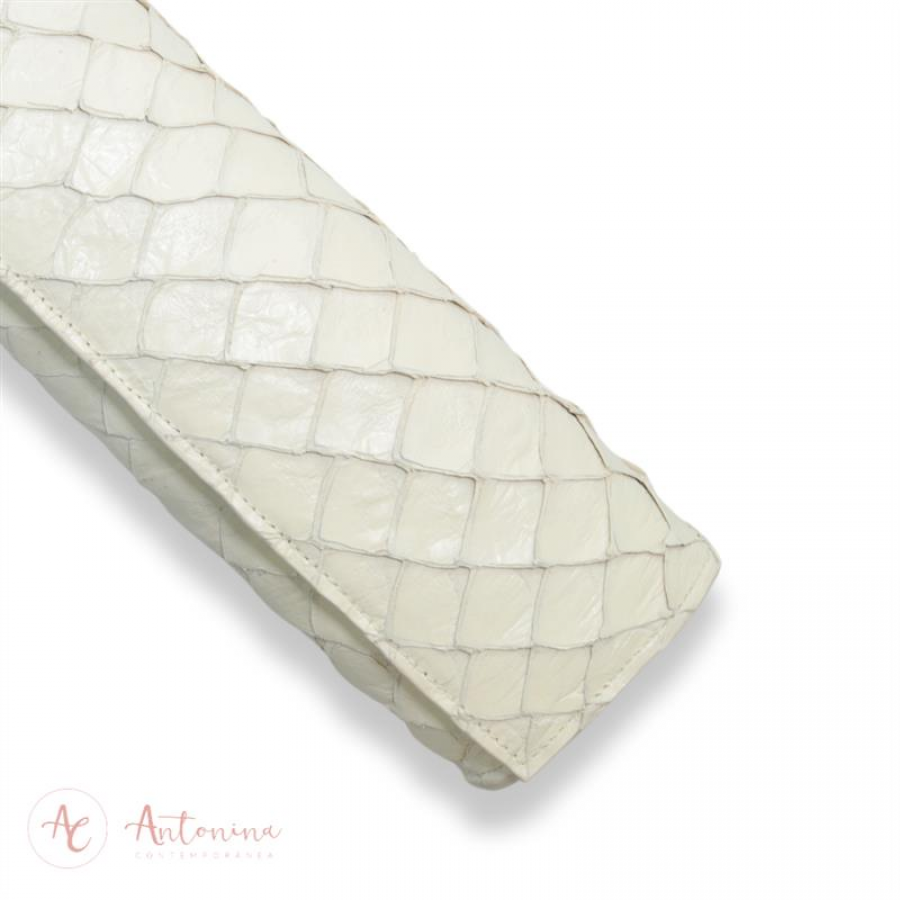 Bolsa Baguete Pirarucu Off White I I 