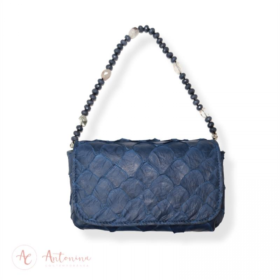 Bolsa Sophie De Pirarucu Azul Marinho I I 