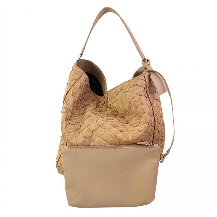 Bolsa Francesca Pirarucu Fendi Com Cinza