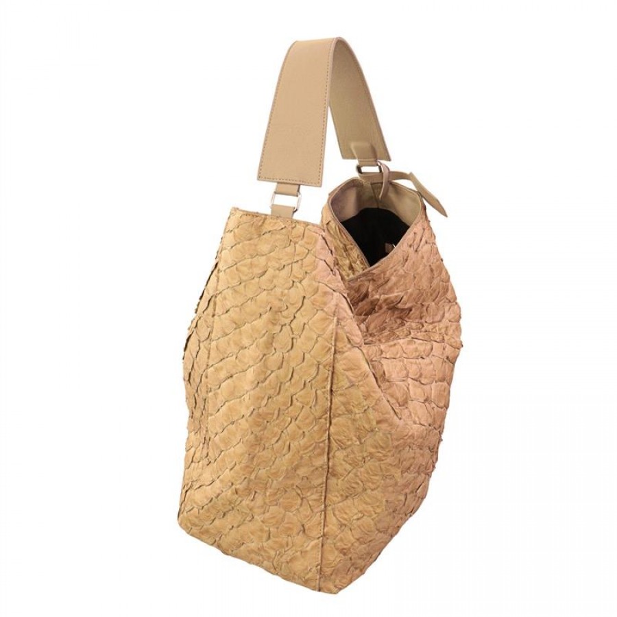 Bolsa Francesca Pirarucu Fendi Com Cinza