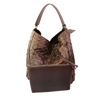 Bolsa Francesca Pirarucu Café<br><span style='color:#fff;'>Joias</span>