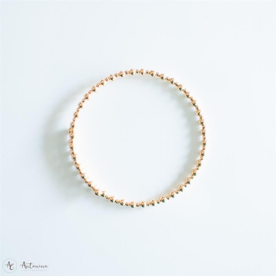 Bracelete Bolinhas Ajustáveis Banhado Em Ouro 18k