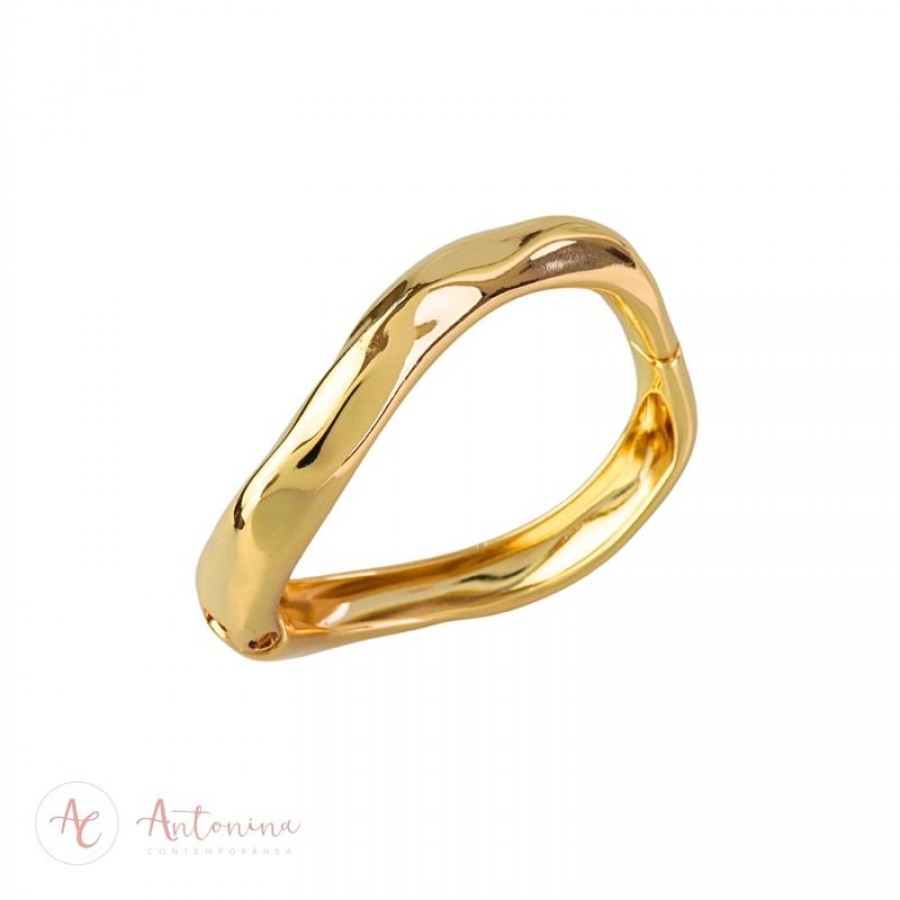Bracelete Ondas G Banhado Em Ouro 18k