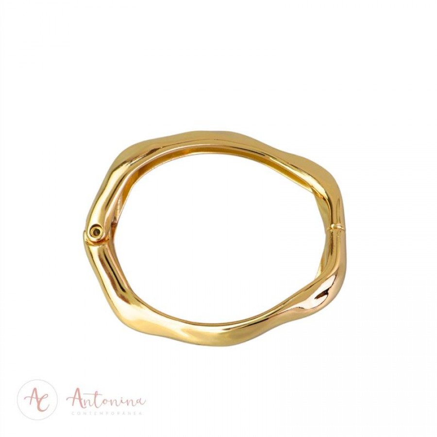 Bracelete Ondas G Banhado Em Ouro 18k