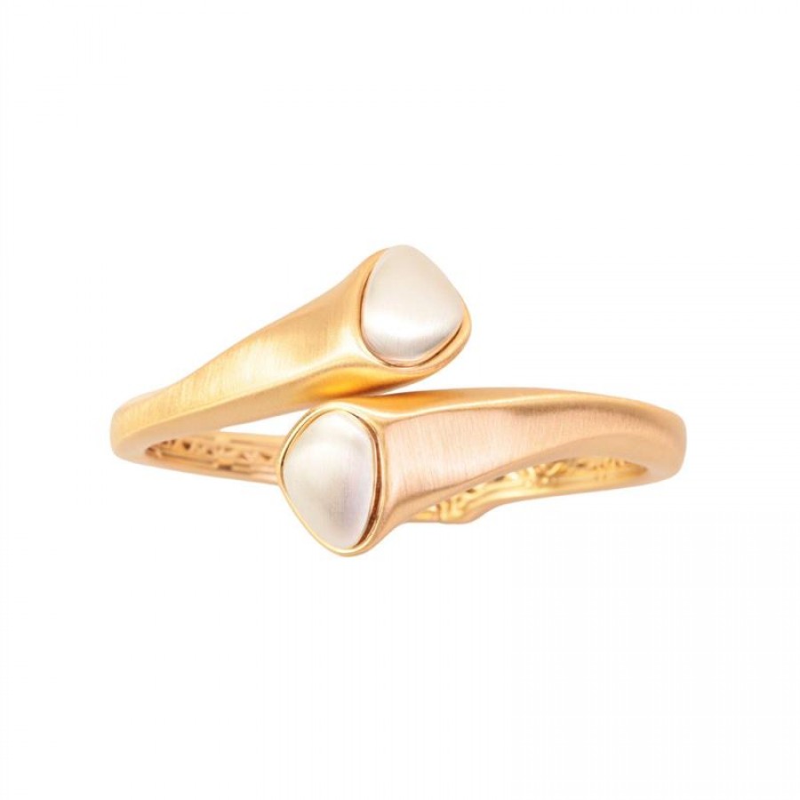 Bracelete Com Terminais Largos Banhado Em Ouro 18k
