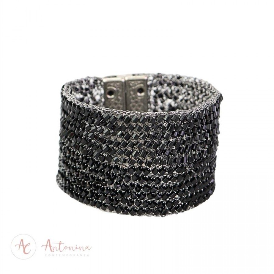 Bracelete Bordado Ônix 