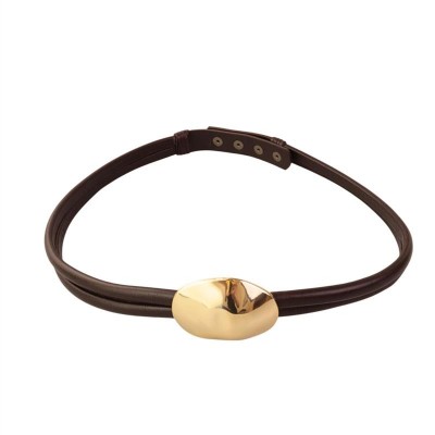 Cinto Forma Orgânica Couro Café Gg <br><span style='color:#fff;'>Joias</span>