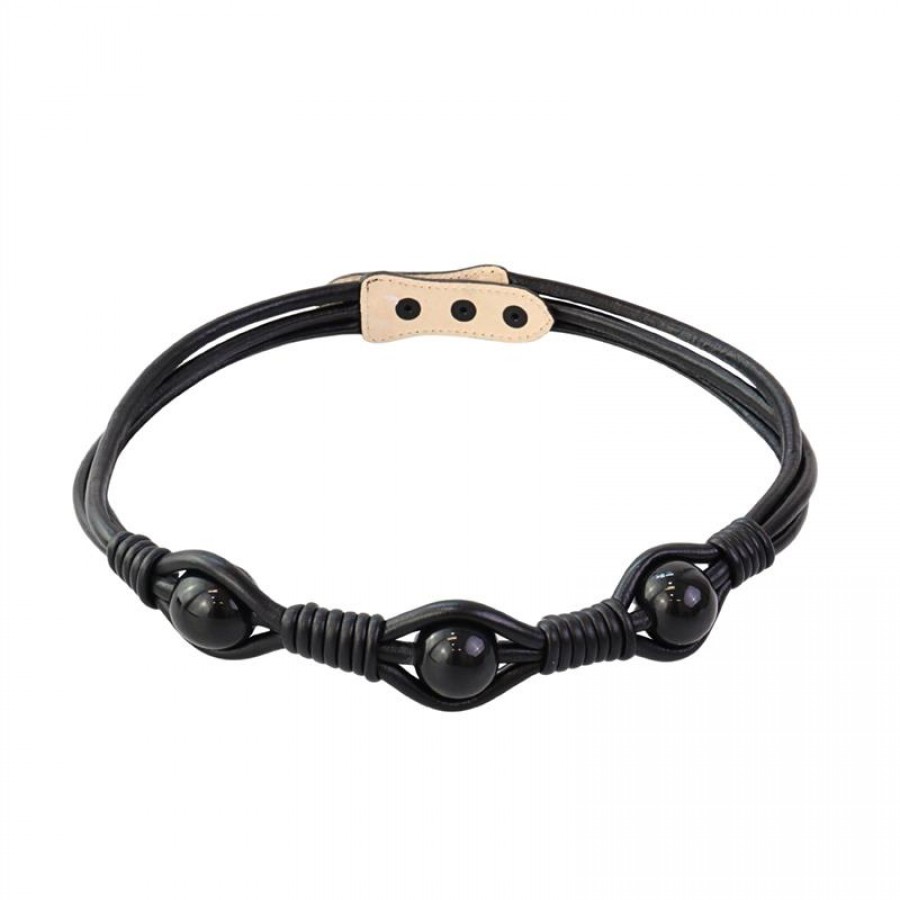 Cinto Trio De Couro Preto M 