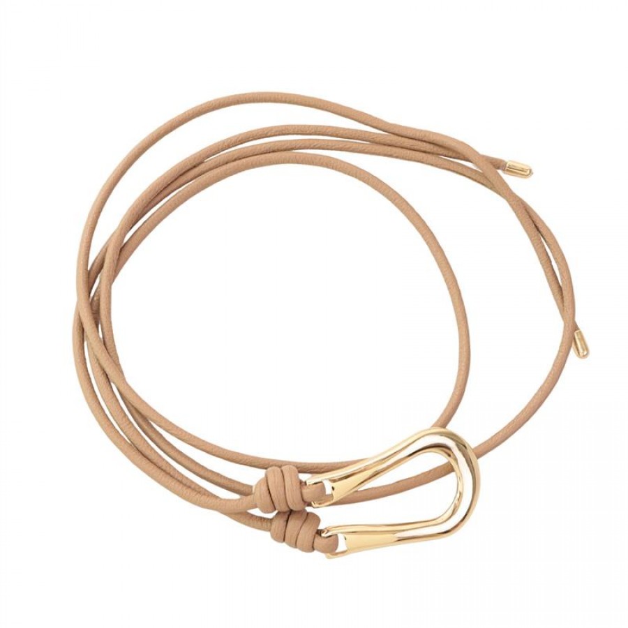 Cinto Curva De Couro Nude 