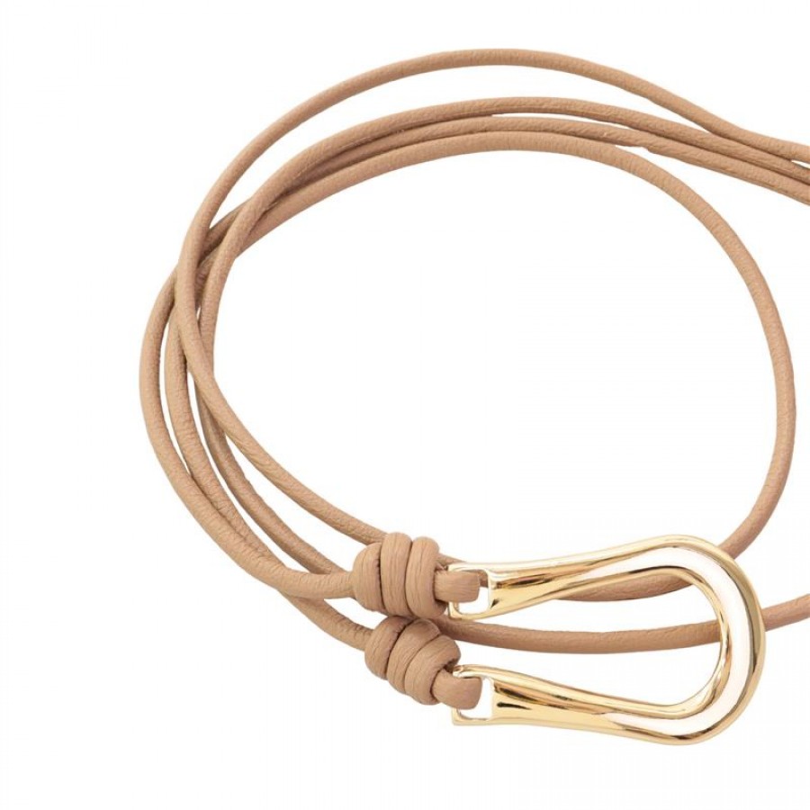 Cinto Curva De Couro Nude 